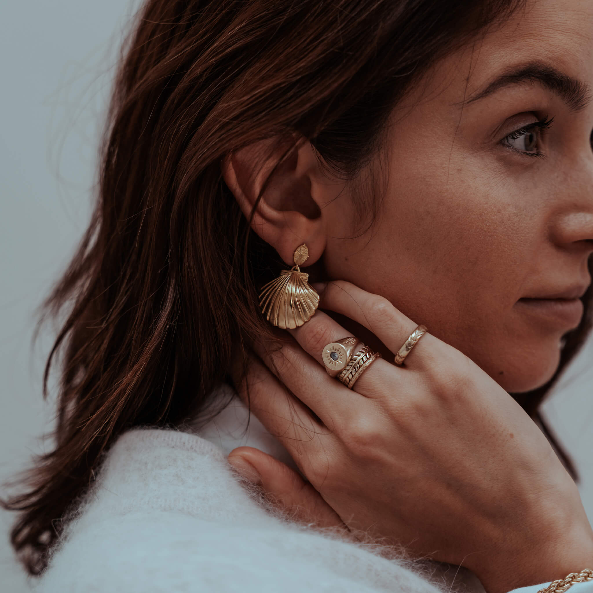 Ulla Shell Earrings | Sterling Silver