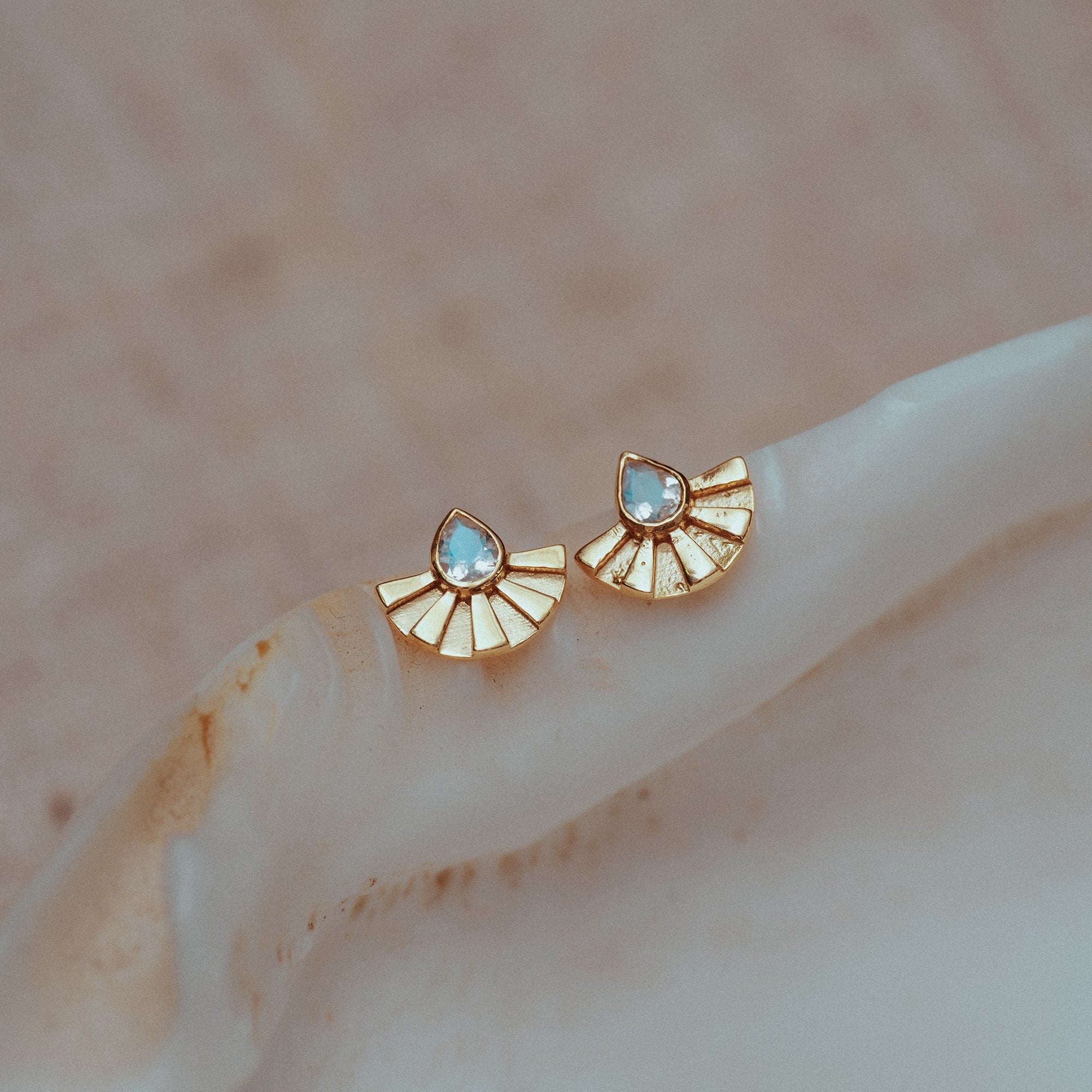 Sunrise Studs Moonstone