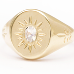 Jewelled Sabal Signet Ring